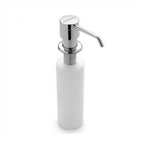 Dosificador dispenser jabon detergente cubo acero inoxidable cromado brillante accesorio pileta ø55mm x 160mm