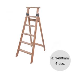 Escalera familiar madera 6 escalones altura 1460mm