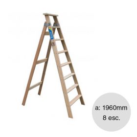 Escalera familiar madera 8 escalones altura 1960mm