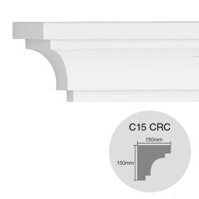 Moldura decorativa cornisa EPS Isoforma C15 CRC exterior 150mm x 150mm x 1000mm