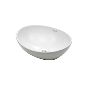 Bacha lavatorio porcelana de apoyo ovalada blanco brillante 145mm x 340mm x 410mm