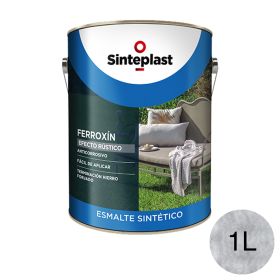 Esmalte sintetico anticorrosivo Ferroxin efecto rustico exterior interior plata mate lata x 1l