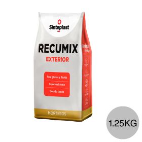 Mezcla cementicia plastica reparador superficie Recumix exterior gris bolsa x 1.25kg
