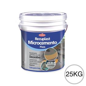 Revestimiento cementicio decorativo pisos Recuplast Microcemento exterior interior blanco balde x 25kg