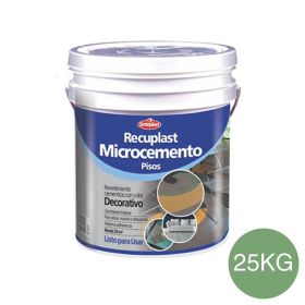 Revestimiento cementicio decorativo pisos Recuplast Microcemento exterior interior verde cemento balde x 25kg