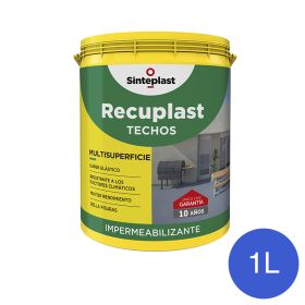 Impermeabilizante acrilico exterior Recuplast Techos azul mate balde x 1l