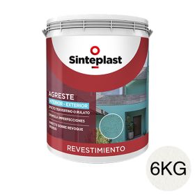 Revestimiento acrilico decorativo Agreste textura media exterior interior blanco mate balde x 6kg