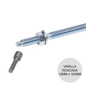 Varilla roscada anclaje galvanizado c/tuerca y arandela FTR / RGM 12mm x 160mm