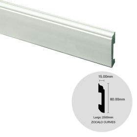 Zocalo EPS Curves blanco simil madera 15mm x 80mm x 2500m
