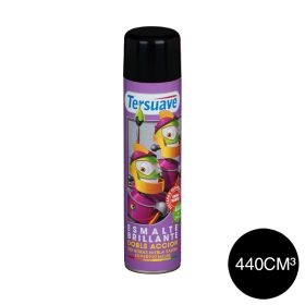 Aerosol Esmalte Convertidor Doble Accion Superpremium Tersuave Negro Brillante 440cc