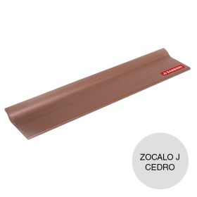 Zocalo sanitario J PVC cedro 14mm x 68mm x 3000mm