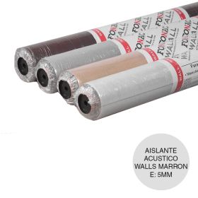 Aislante acustico espuma poliuretano paredes con banda desacople Wall marron 5mm x 122mm x 260mm