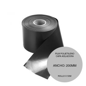 Film polietileno capa aisladora negro rollo 200mm x 50m
