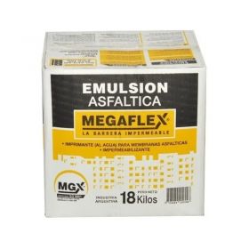 Emulsion asfaltica impermeabilizante Megaflex base acuosa aplicacion frio caja x 18kg