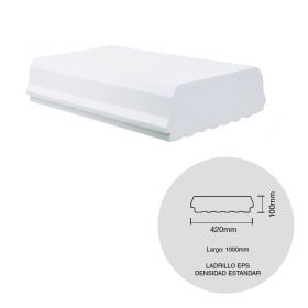 Ladrillo losa viguetas EPS densidad estandar 100mm x 420mm x 1000mm