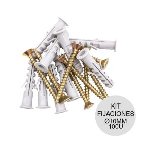 Kit fijaciones taco c/tope y tornillo ø10mm caja x 100u