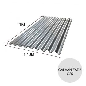 Chapa sinusoidal acanalada galvanizada cubiertas livianas C25 0.5mm x 1.1m x 1m