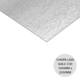 Chapa lisa acero galvanizado obras civiles C30 0.30mm x 1m x 2m