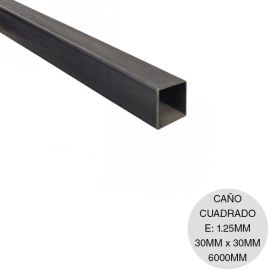 Caño cuadrado estructural acero 1.25mm tubo 30mm x 30mm x 6m